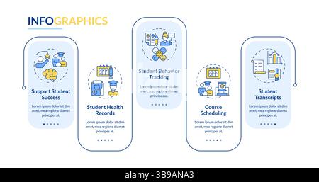 Students online systems rectangle infographic vector Stock Vector
