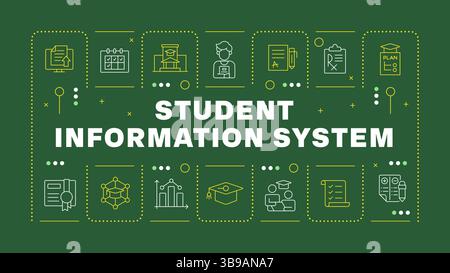 Student information system green word concept Stock Vector