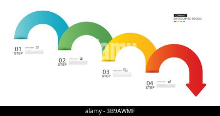 Infographics arrow symbol timeline business steps to success. Stock Vector