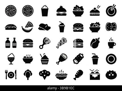 Collection of Food and Drink Icons Stock Vector