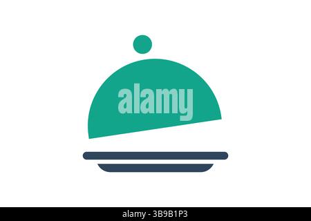 Dish icon. solid icon style. icon related to food. catering elements vector illustration Stock Vector