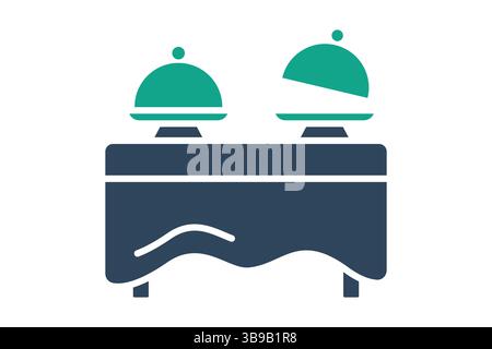 Buffet icon. solid icon style. icon related to service food arrangements. catering elements vector illustration Stock Vector