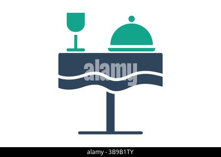 Banquet icon. solid icon style. icon related to catering services food. catering elements vector illustration Stock Vector