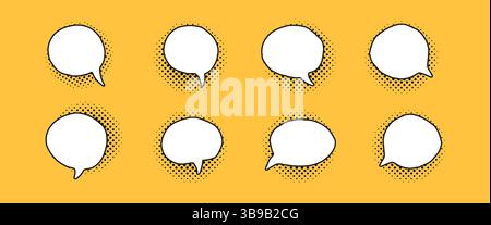Retro comics speech bubble set. Stock Vector