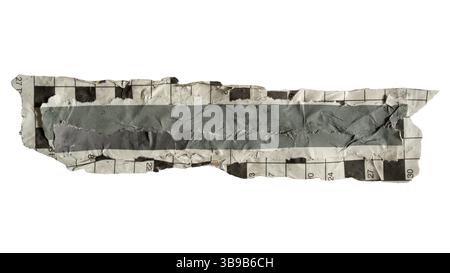 A collage of torn newspaper for using as a ripped message background on white background with clipping path Stock Photo
