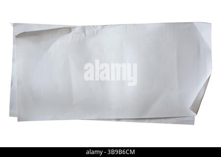 Two crumpled blank receipt papers on white background with clipping path Stock Photo