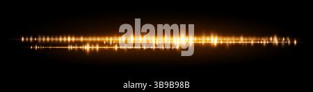Orange sound visualization with rich glowing amplitude lines and soft light reflection, great for smart assistant input or music control UI. Stock Vector