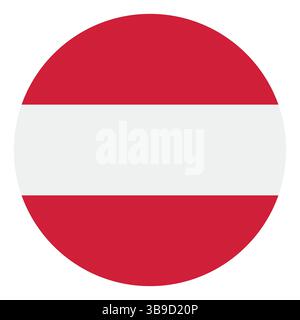 Flag of Austria. Austria flag. Austria circle flag logo icon computer vector illustration design Stock Vector