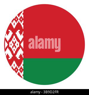 Flag of Belarus. Belarus flag. Belarus circle flag logo icon computer vector illustration design Stock Vector