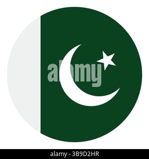 Flag of Pakistan. Pakistanflag. Pakistan circle flag logo icon computer vector illustration design Stock Vector
