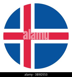 Flag of Iceland. Iceland flag. aaa circle flag logo icon computer vector illustration design Stock Vector