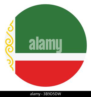 Chechnya flag. Chechnya circle flag logo icon computer vector illustration design Stock Vector