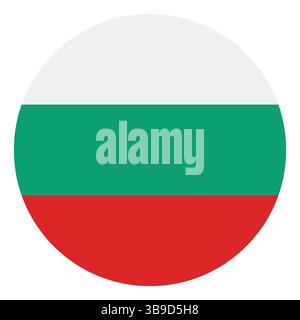 Flag of Bulgaria. Bulgaria flag. Bulgaria circle flag logo icon computer vector illustration design Stock Vector
