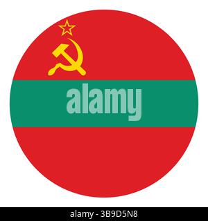 Flag of Transnistria. Transnistria flag. Transnistria circle flag logo icon computer vector illustration design Stock Vector