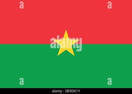 Flag of Burkina Faso. Burkina Faso flag official colors and proportion digital vector illustration. Stock Vector