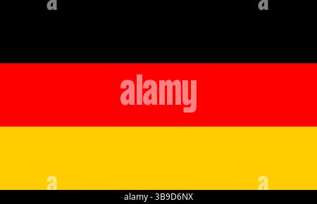 Flag of Germany. Germany flag official colors and proportion digital vector illustration. Stock Vector