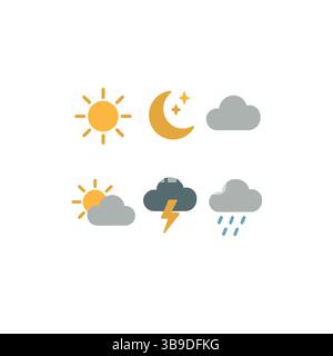Ultimate Weather Icons Set: Comprehensive Design & Forecast Collection Stock Vector