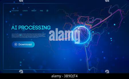 Ai automation and process optimization. Business Ai data mining concept. Machine learning and data analysis technology background. Stock Vector