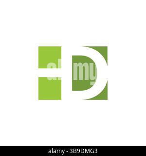 HD negative space letter branding logo Design. HD letters Logo with negative space design. Vector illustration with with geometric typography. Stock Vector