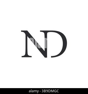 Modern Unique Creative ND Letters logo Design. Classic style luxury initials monogram. Stock Vector