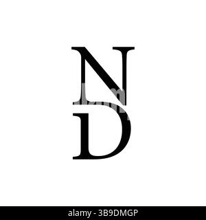 Modern Unique Creative ND Letters logo Design. Classic style luxury initials monogram. Stock Vector