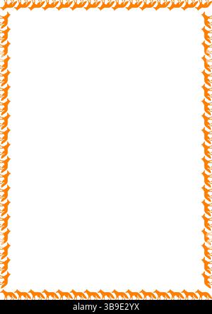 Fox animal frame. Vector illustration of a happy standing red fox empty frame box. Hand drawn vector illustration isolated on white background Stock Vector