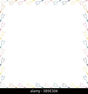 Darts game frame. Game competition on white background border with empty space for your text. Baby shower design Stock Vector