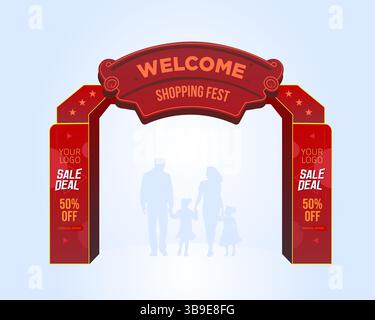 Vector Welcome Gate Design Welcome gate logo design with editable slogan. Business card and ...