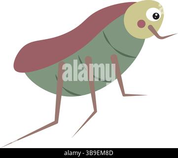 Cartoon flea with big eyes. Vector illustration Stock Vector