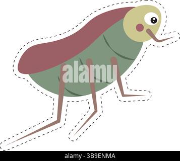 Cartoon flea with big eyes. Vector illustration Stock Vector