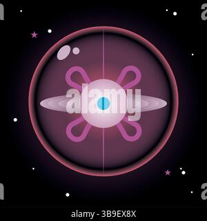 Futuristic glowing atom. Vector illustration Stock Vector