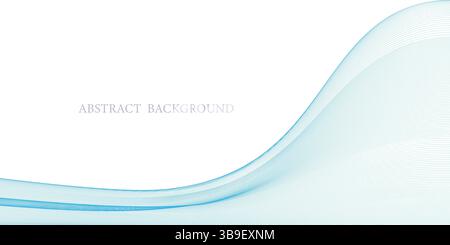 Bright Blue Gradient Flow Abstract Background with Smooth Digital Waves Stock Vector