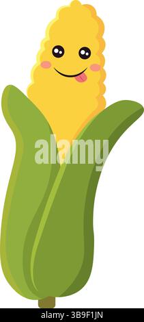 Corn cob with face. Vector illustration Stock Vector Image & Art - Alamy