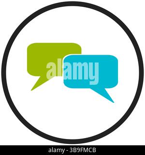 Speech bubbles in circle - communication, chat or contact Stock Photo