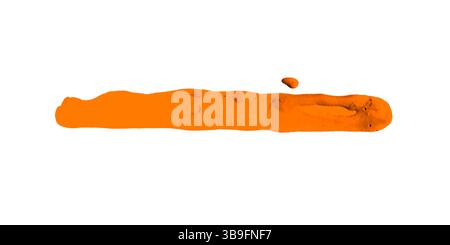Red orange paint strip with thick layer of paint Stock Photo