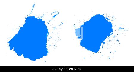 Two blobs of blue paint Stock Photo