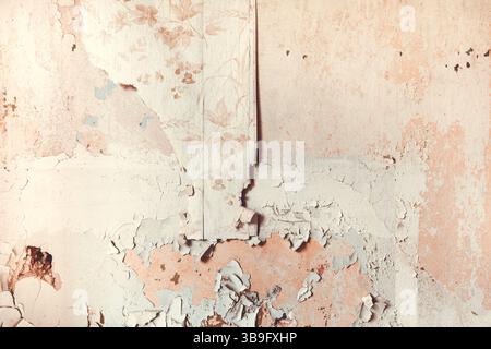 Weathered wallpaper with pattern as background Stock Photo