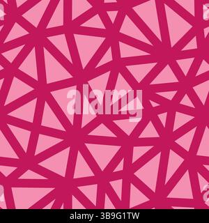 Background with triangle pattern. Pink color. Medium triangle size. Heavy line weight. Repeatable pattern. Seamless tileable vector illustration. Stock Vector