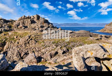 Castro de Baroña, Porto do Son, Ria de Muros y Noya, A Coruña, Galicia, Spain Stock Photo