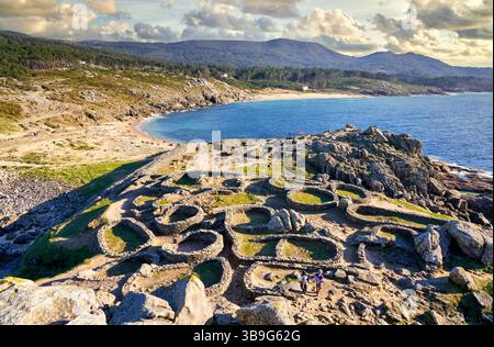 Castro de Baroña, Porto do Son, Ria de Muros y Noya, A Coruña, Galicia, Spain Stock Photo