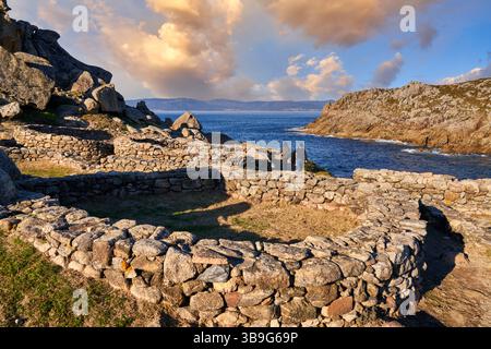 Castro de Baroña, Porto do Son, Ria de Muros y Noya, A Coruña, Galicia, Spain Stock Photo