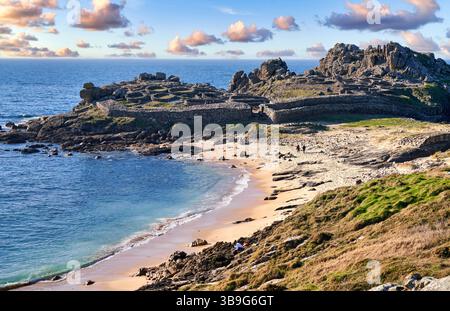 Castro de Baroña, Porto do Son, Ria de Muros y Noya, A Coruña, Galicia, Spain Stock Photo