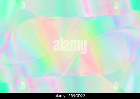 An abstract image featuring a smooth pastel gradient of pink, green, and blue hues with soft, flowing lines. Ideal for backgrounds, wallpapers, or art Stock Photo