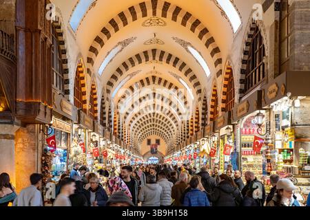 The Egyptian Bazaar Mısır Çarşısı or Spice Bazaar in Eminönü, Istanbul, Türkiye Stock Photo