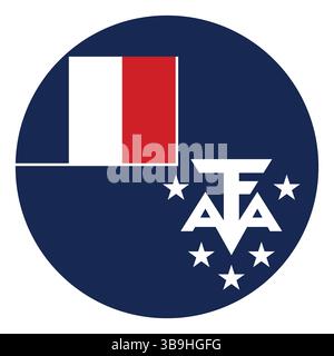 French Southern and Antarctic Territory button flag logo icon computer vector illustration design. Stock Vector