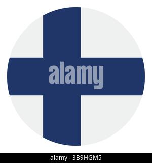 Flag of Finland. Finland circle flag logo icon computer vector illustration design Stock Vector