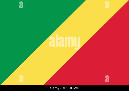 Flag of Congo. Congo flag official colors and proportion digital vector illustration. Stock Vector