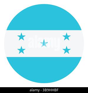 Flag of Honduras. Honduras circle flag logo icon computer vector illustration design Stock Vector