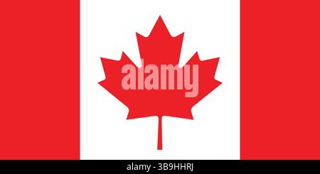 Flag of Canada. Canada flag official colors and proportion digital vector illustration. Stock Vector