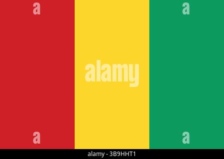 Flag of Guinea. Guinea flag official colors and proportion digital vector illustration. Stock Vector